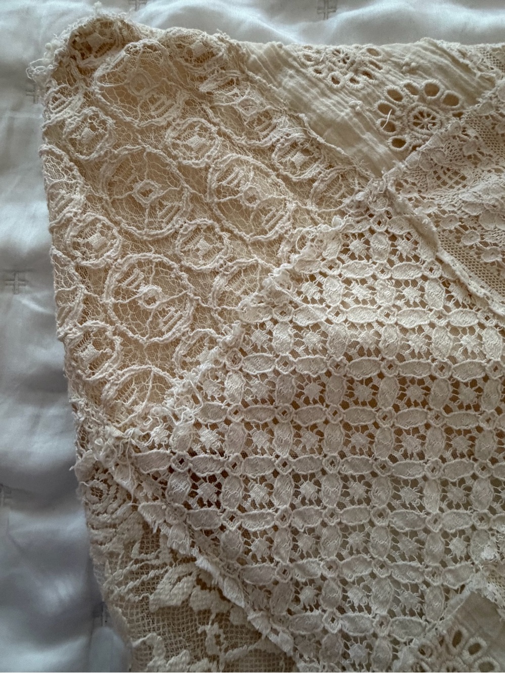 Free People Cream Lace Patchwork Crop Top - Picture 2 of 5